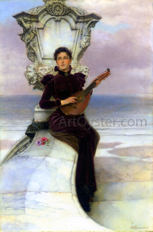  Pieter Haaxman The Mandolin Player - Hand Painted Oil Painting