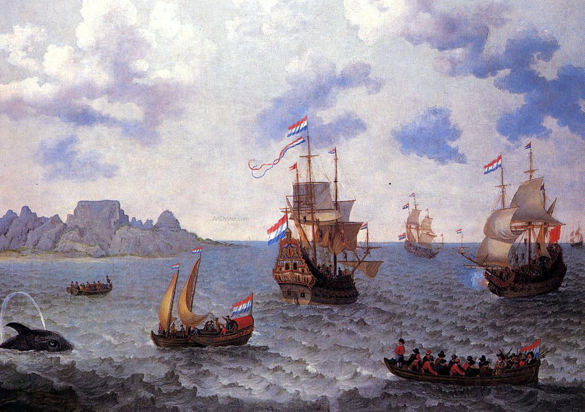 Adam Willaerts The Man-o'-War 'Amsterdam' and other Dutch Ships in Table Bay - Hand Painted Oil Painting