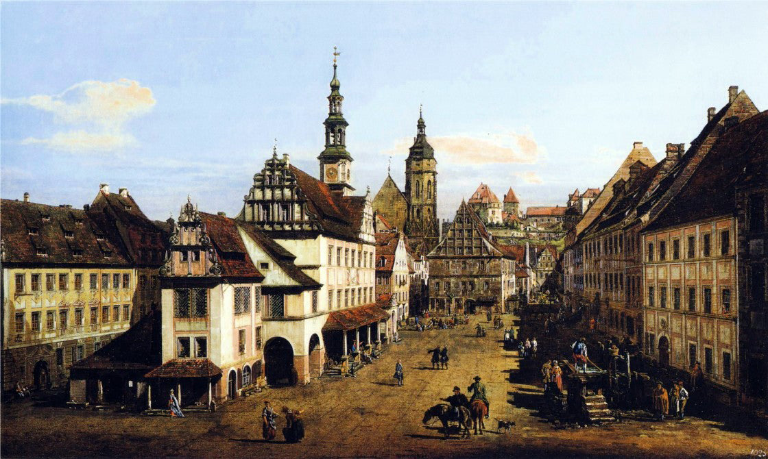  Bernardo Bellotto The Marketplace at Pirna - Hand Painted Oil Painting