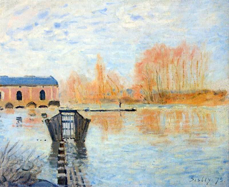 Alfred Sisley The Marly Machine and the Dam - Hand Painted Oil Painting