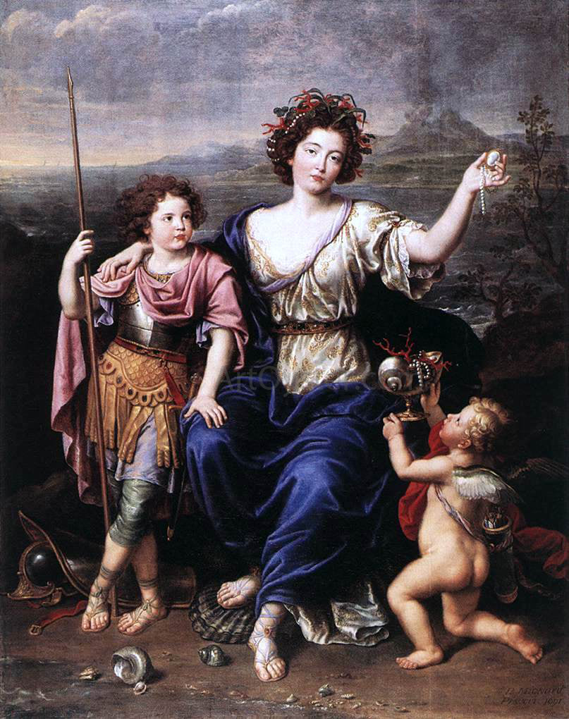  Pierre Mignard The Marquise de Seignelay and Two of her Children - Hand Painted Oil Painting