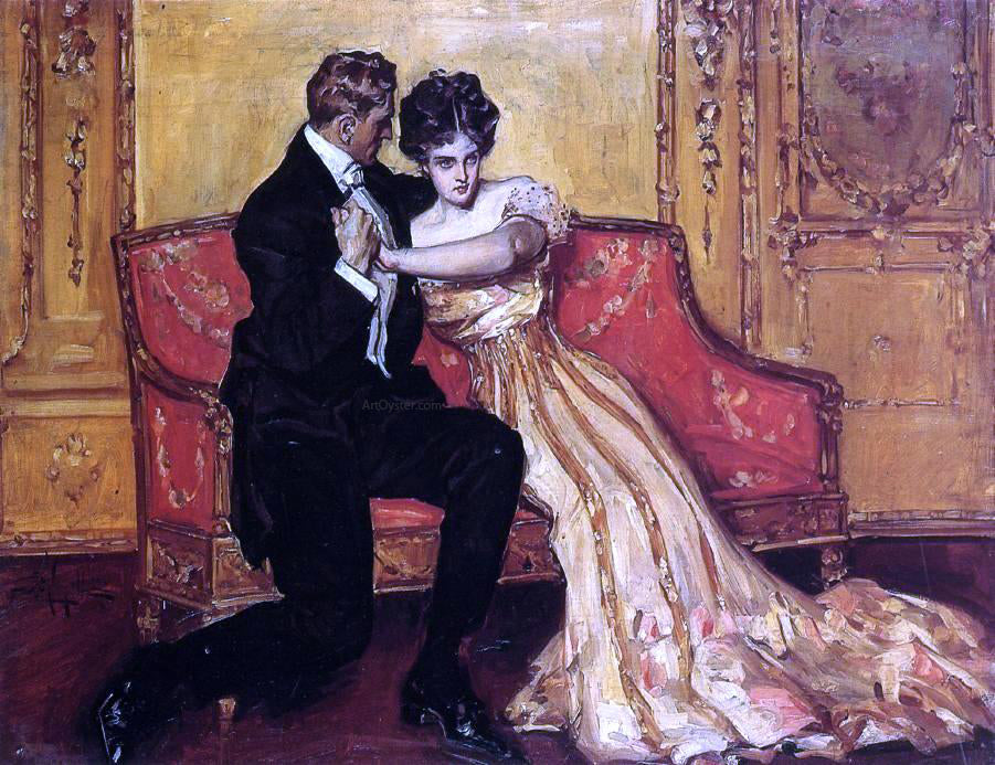 Albert B Wenzell The Marriage Proposal - Hand Painted Oil Painting