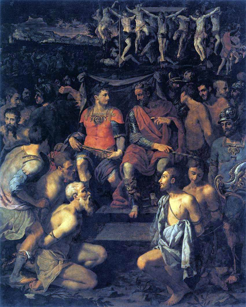 Michele Tosini The Martyrdom of the Ten Thousand - Hand Painted Oil Painting