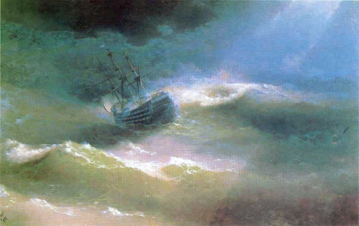 Ivan Constantinovich Aivazovsky The Mary Caught in a Storm - Hand Painted Oil Painting