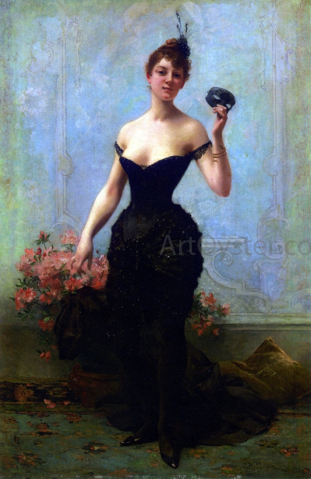 Jules Frederic Ballavoine The Masked Ball - Hand Painted Oil Painting