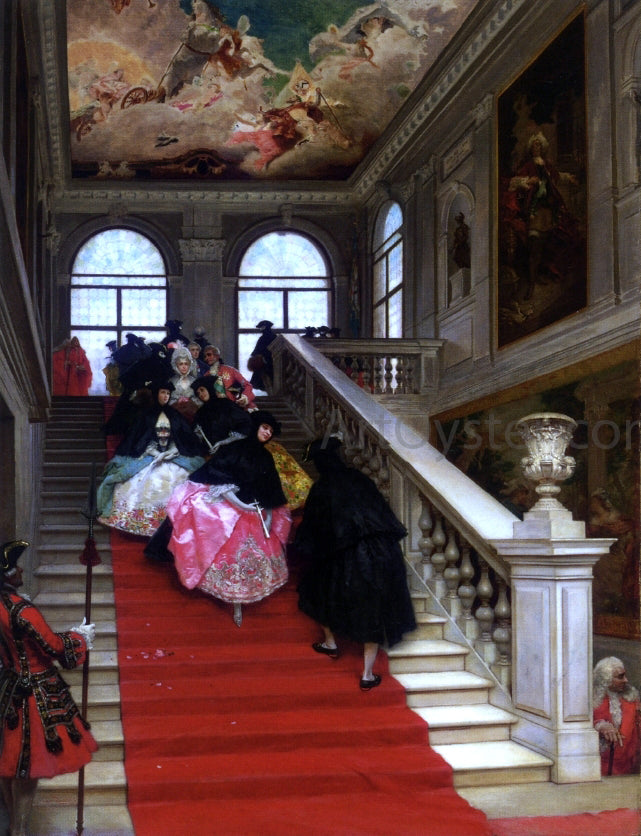Lucius Rossi The Masked Ball, Ca Rezzonico, Venice - Hand Painted Oil Painting