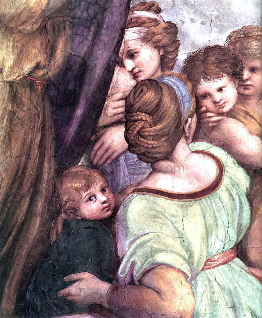 Raphael The Mass at Bolsena (detail 4) (Stanza di Eliodoro) - Hand Painted Oil Painting