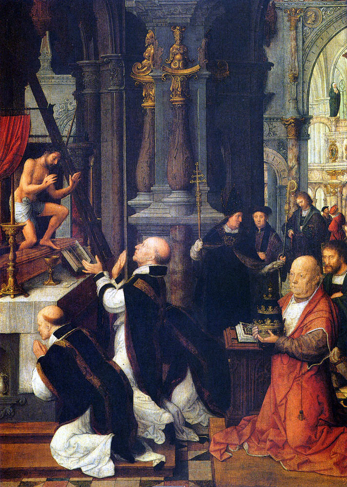 Adriaen Isenbrandt Ysenbrandt The Mass of St. Gregory - Hand Painted Oil Painting