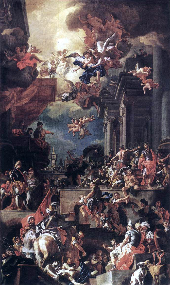 Francesco Solimena The Massacre of the Giustiniani at Chios - Hand Painted Oil Painting