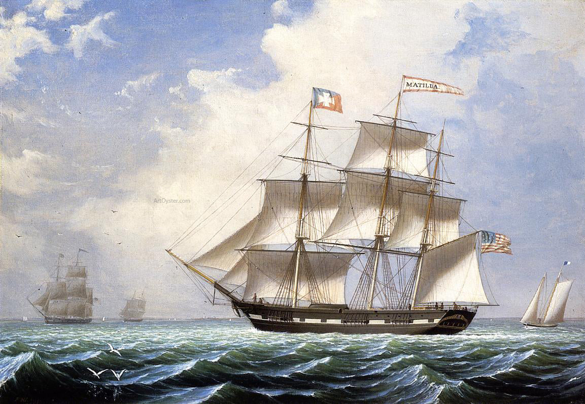 Fitz Hugh Lane The 'Matilda' under Sail - Hand Painted Oil Painting