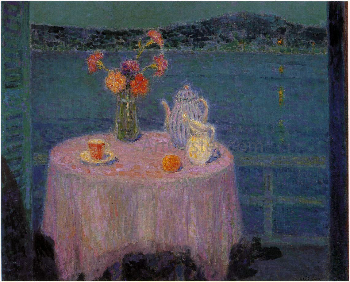 Henri Le Sidaner The Mauve Tablecloth - Hand Painted Oil Painting