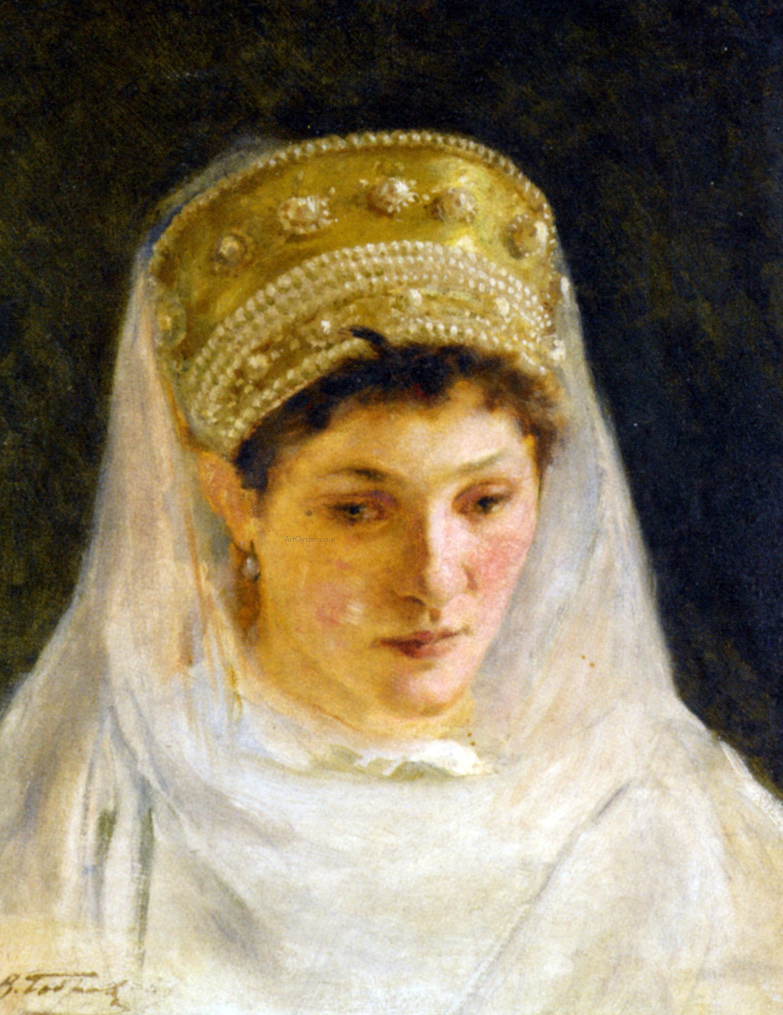  Viktor AlexeevichBobrov The Melancholy Bride - Hand Painted Oil Painting