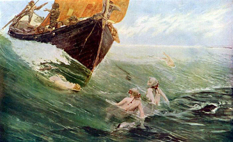  Edward Matthew Hale The Mermaid's Rock - Hand Painted Oil Painting
