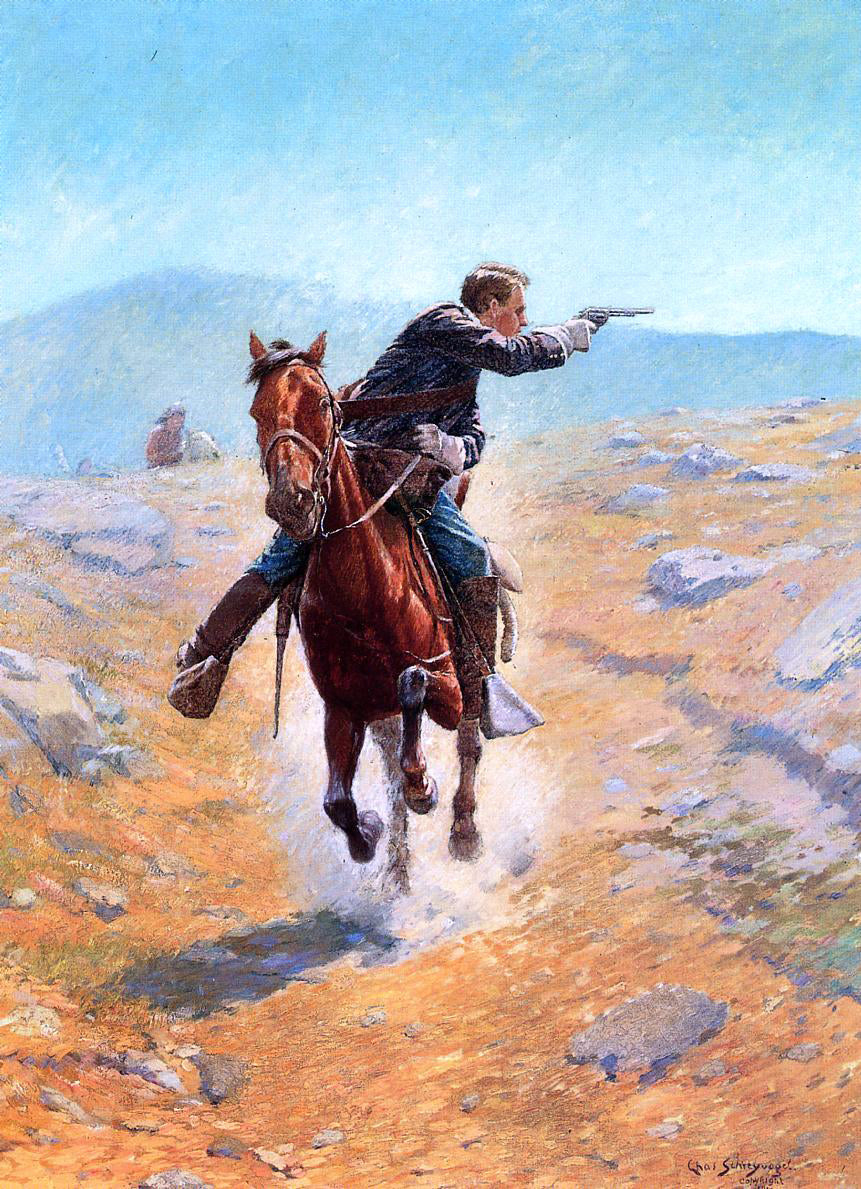  Charles Schreyvogel The Messenger - Hand Painted Oil Painting