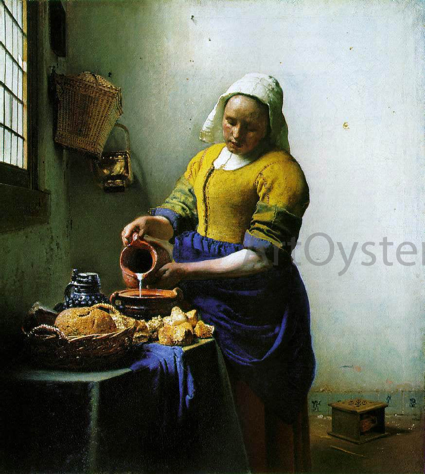 Johannes Vermeer A Milkmaid - Hand Painted Oil Painting