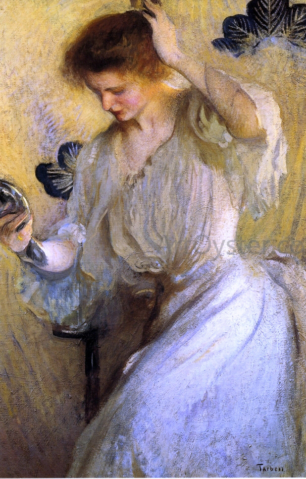 Edmund Tarbell A Mirror (also known as Girl with a Mirror) - Hand Painted Oil Painting