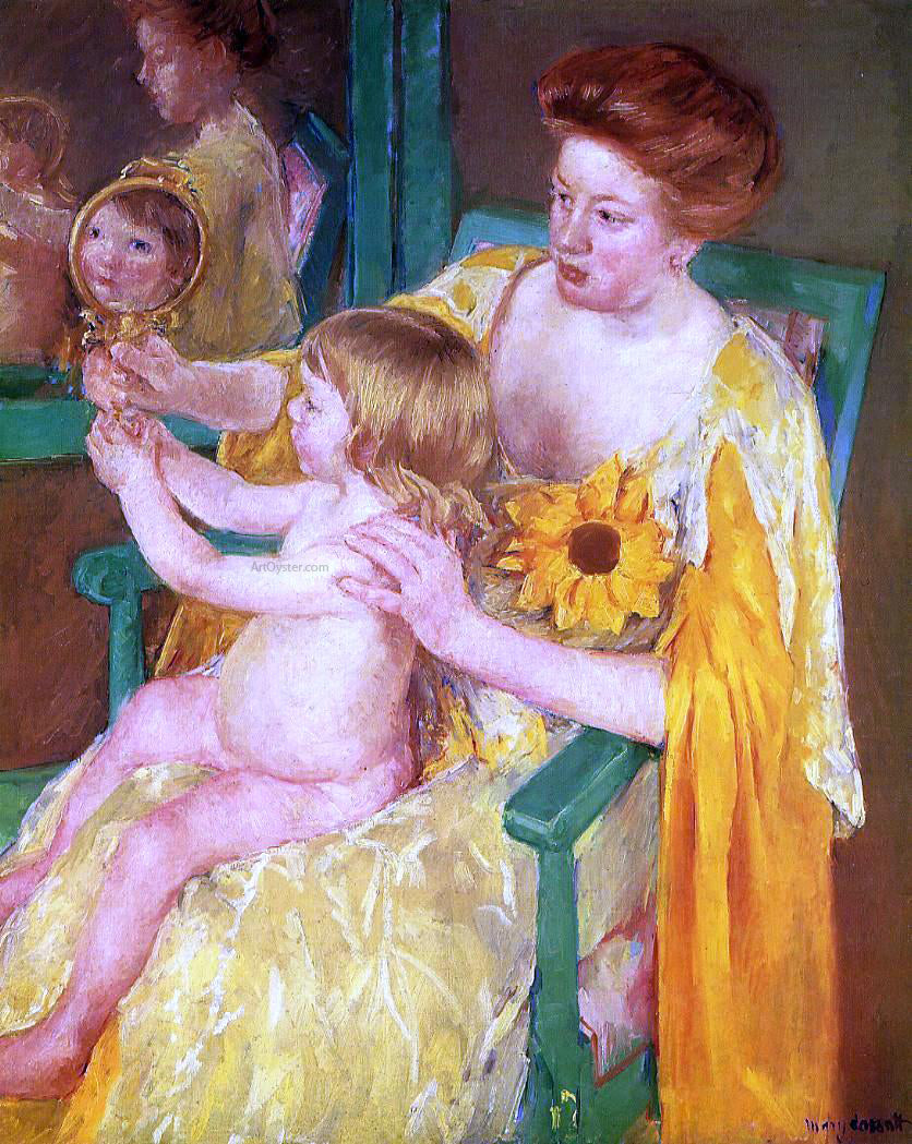 Mary Cassatt The Mirror - Hand Painted Oil Painting