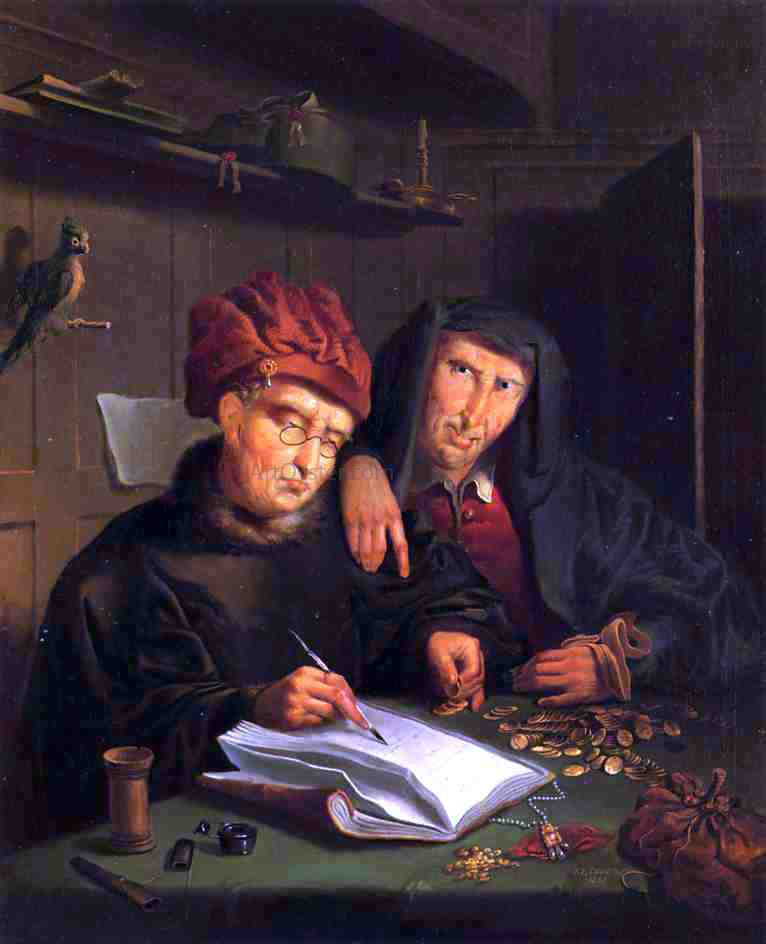Frederick E Cohen The Misers - Hand Painted Oil Painting
