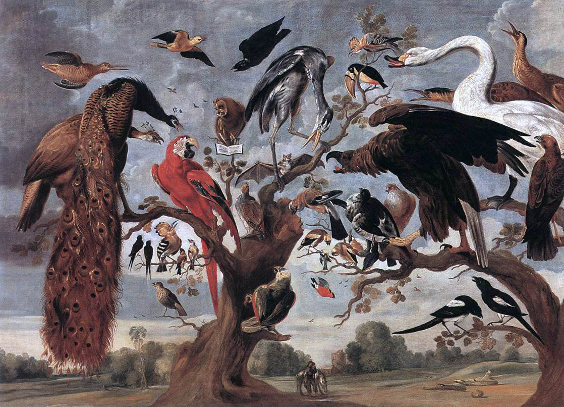 Jan Van I Kessel The Mockery of the Owl - Hand Painted Oil Painting