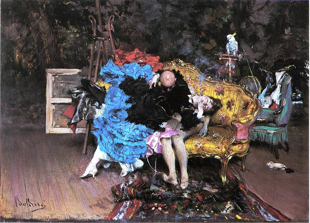 Giovanni Boldini The Model and the Mannequin (also known as Berthe in the Studio) - Hand Painted Oil Painting