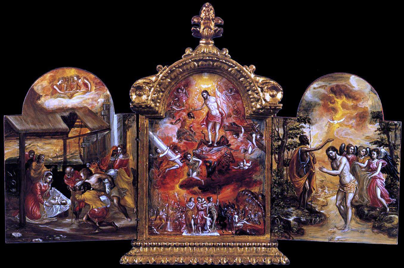 El Greco The Modena Triptych (front panels) - Hand Painted Oil Painting