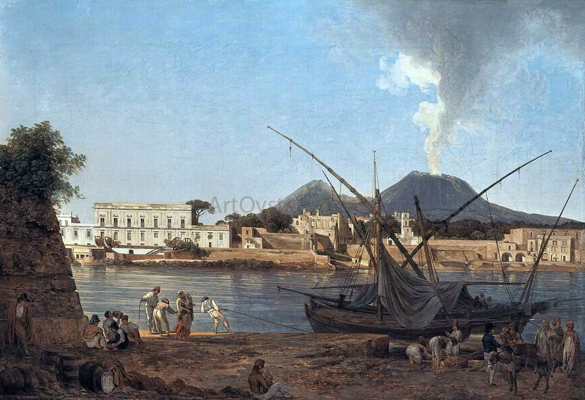 Joseph Rebell The Mole at Portici - Hand Painted Oil Painting