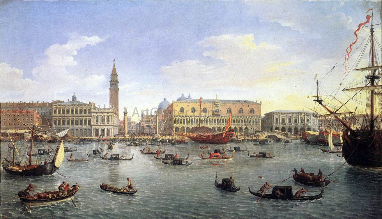 Caspar Andriaans Van Wittel The Molo Seen from the Bacino di San Marco - Hand Painted Oil Painting