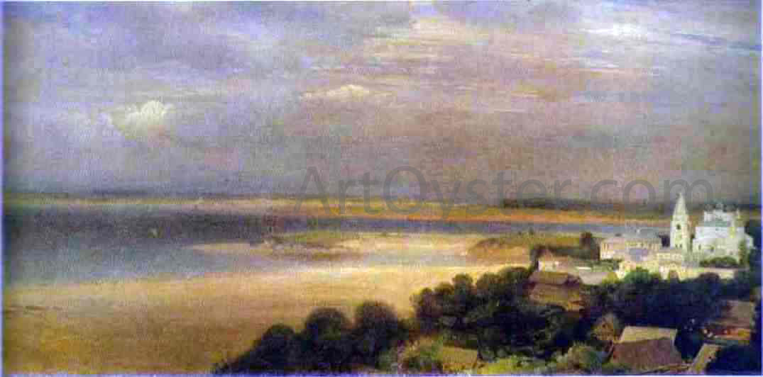 Alexei Kondratevich Savrasov The Monastery of the Caves Near Nizhny Novgorod - Hand Painted Oil Painting
