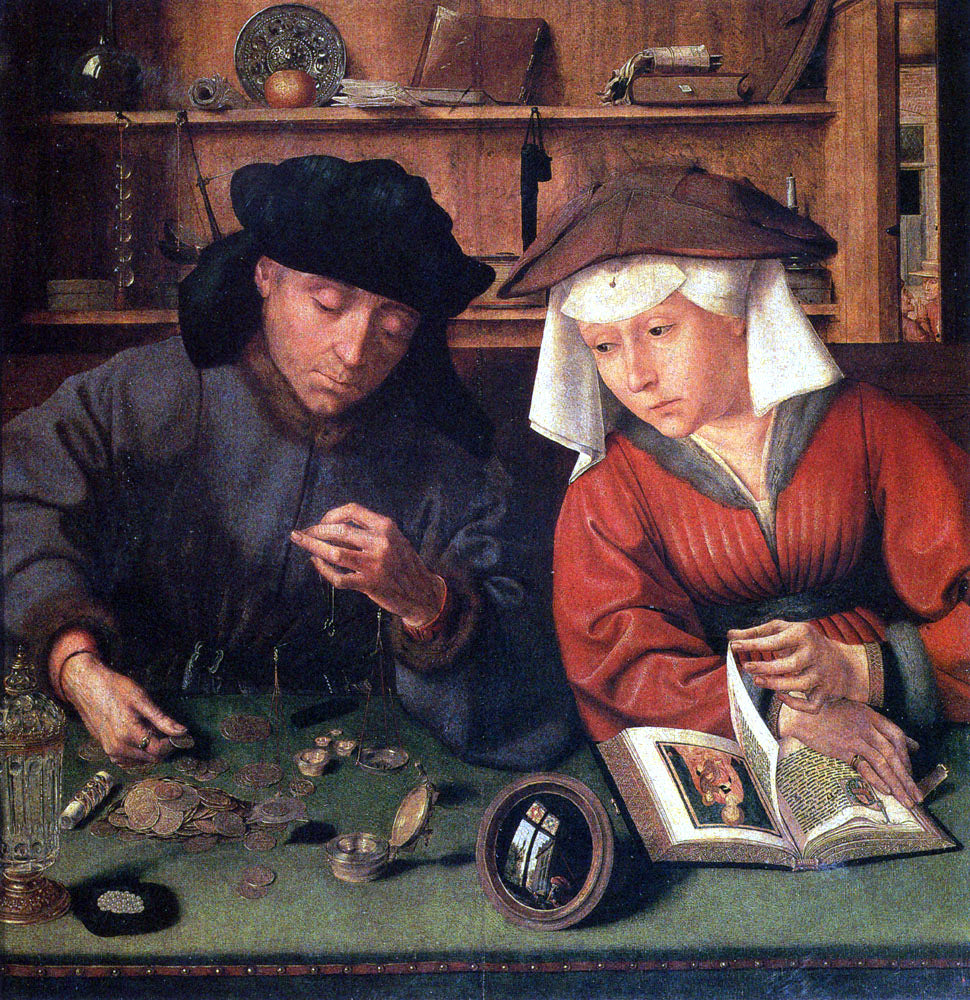 Quinten Metsys The Money Lender And His Wife - Hand Painted Oil Painting
