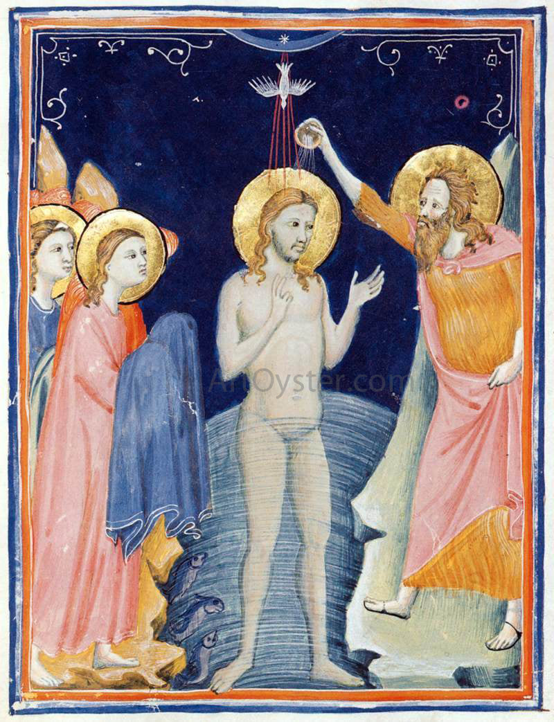 Pacino Di Bonaguida The Morgan Codex (Folio 9) - Hand Painted Oil Painting
