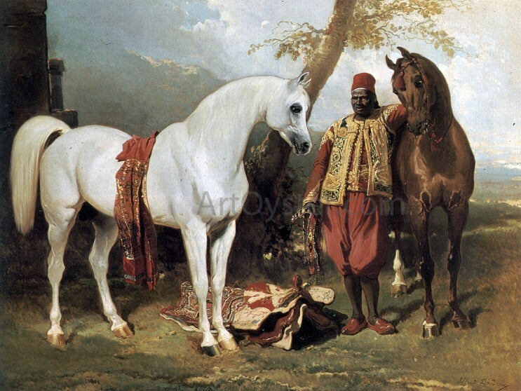 Alfred De Dreux The Mounts of Abd El Kader - Hand Painted Oil Painting