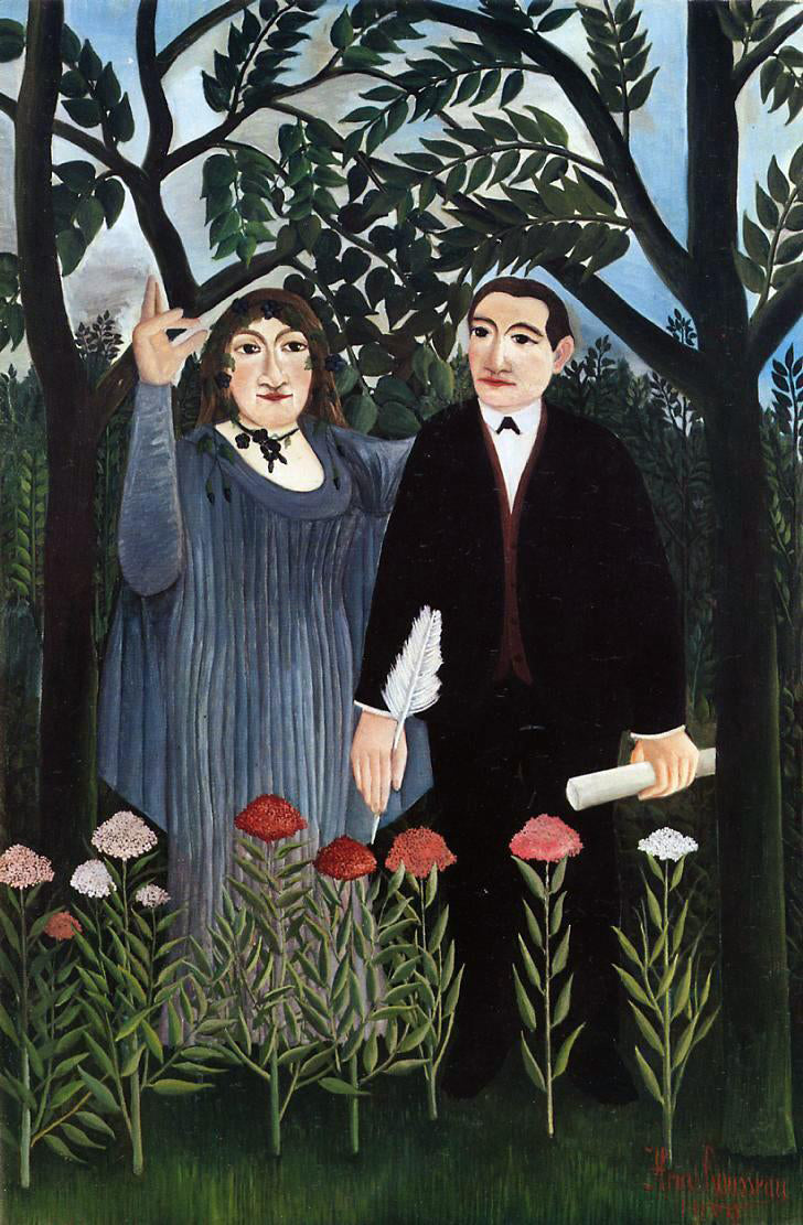 Henri Rousseau The Muse Inspiring the Poet - Hand Painted Oil Painting