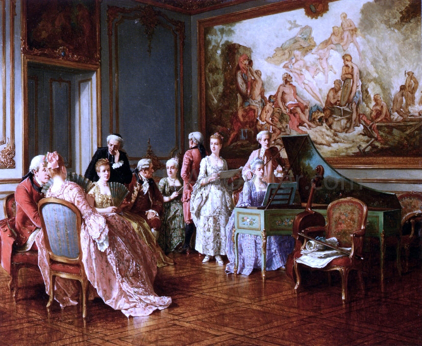 Benjamin Eugene Fichel The Music Concert - Hand Painted Oil Painting