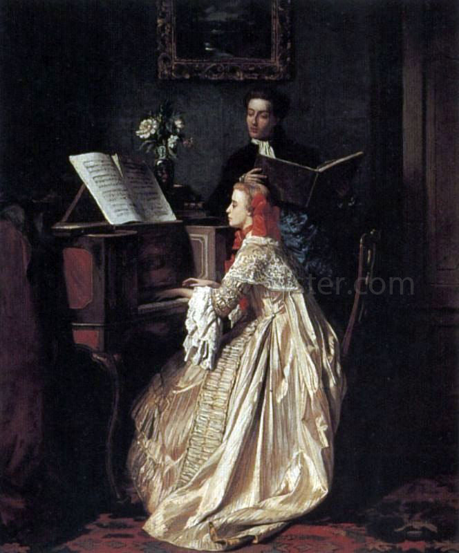  Jean Carolus The Music Lesson - Hand Painted Oil Painting