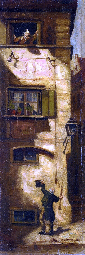 Carl Spitzweg The Musical Beggar - Hand Painted Oil Painting