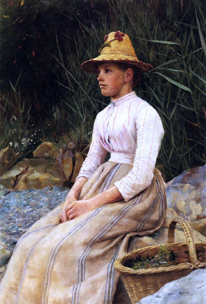 Edwin Harris The Mussel Gatherer - Hand Painted Oil Painting