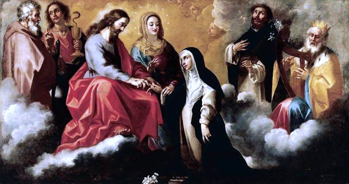 Clemente De Torres The Mystic Marriage of St Catherine of Siena - Hand Painted Oil Painting