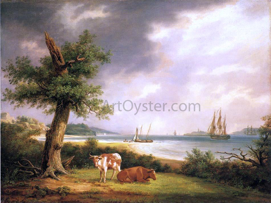 Thomas Birch The Narrows, New York Bay - Hand Painted Oil Painting