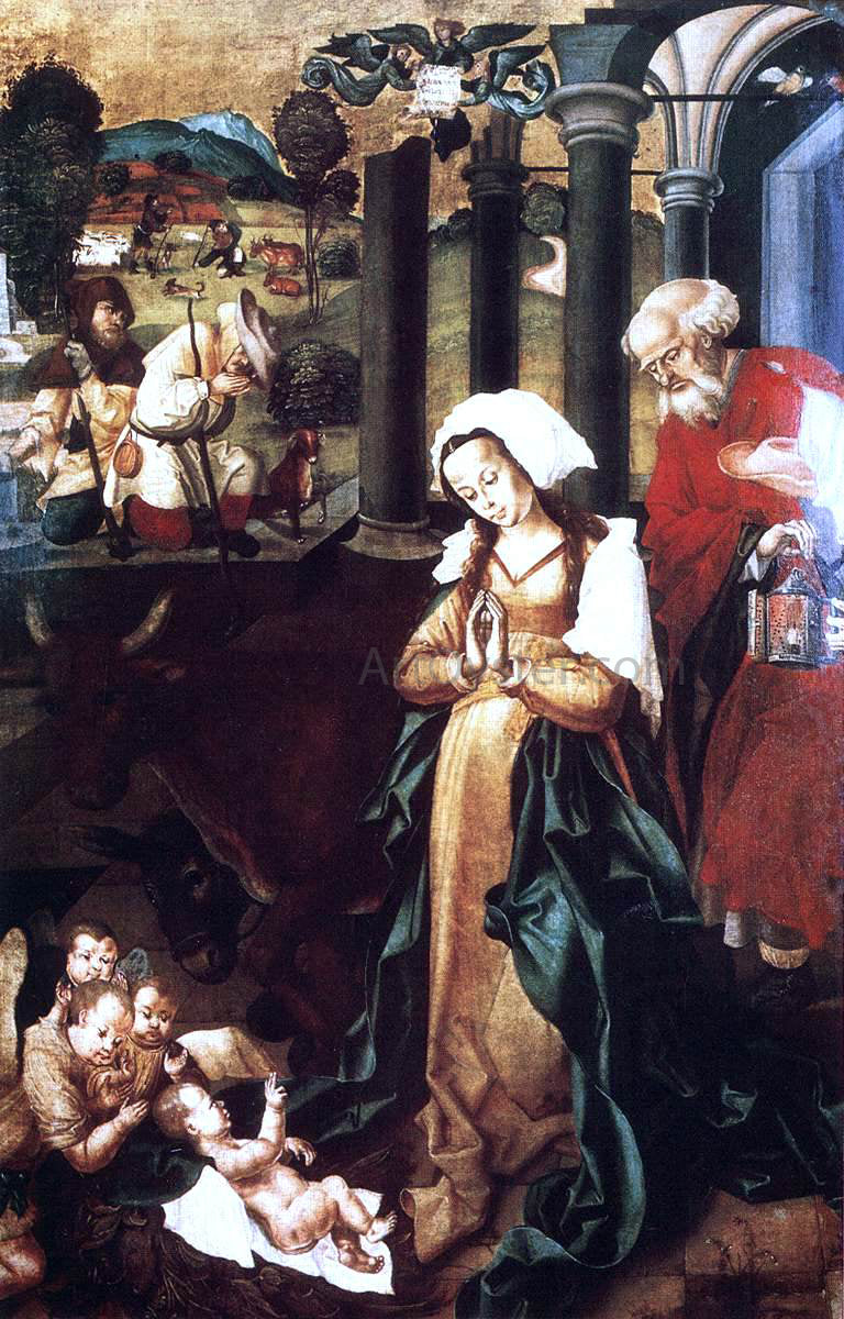 Master M S The Nativity - Hand Painted Oil Painting