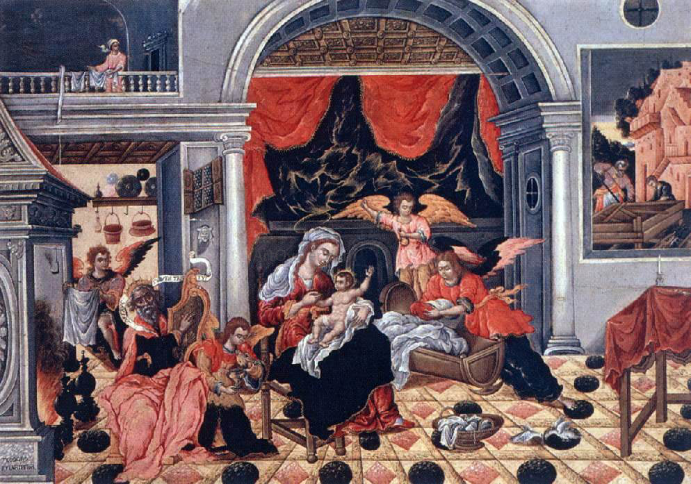 Theodoros Poulakis The Nativity of Christ - Hand Painted Oil Painting