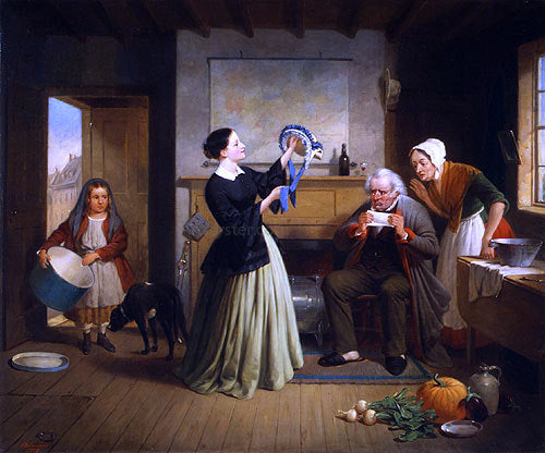  Francis William Edmonds The New Bonnet - Hand Painted Oil Painting