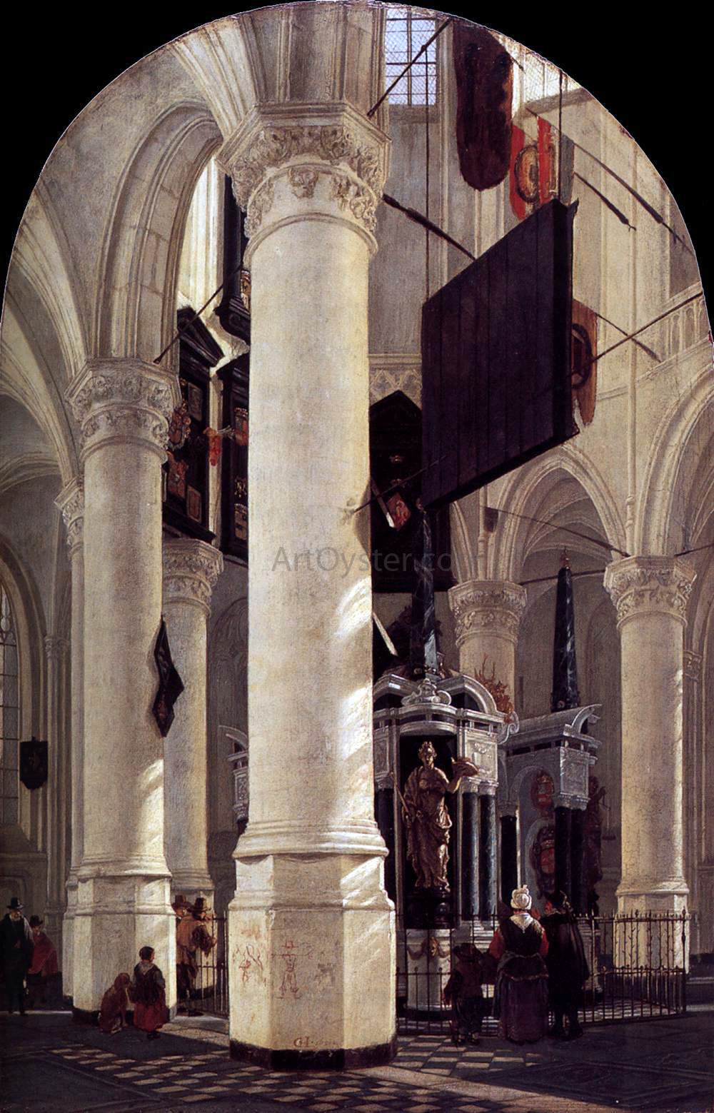 Gerard Houckgeest The Nieuwe Kerk in Delft with the Tomb of William the Silent - Hand Painted Oil Painting