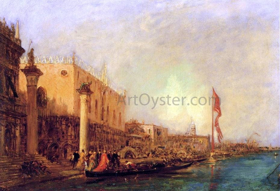 Felix Ziem The Nobleman's Embarcation - Hand Painted Oil Painting