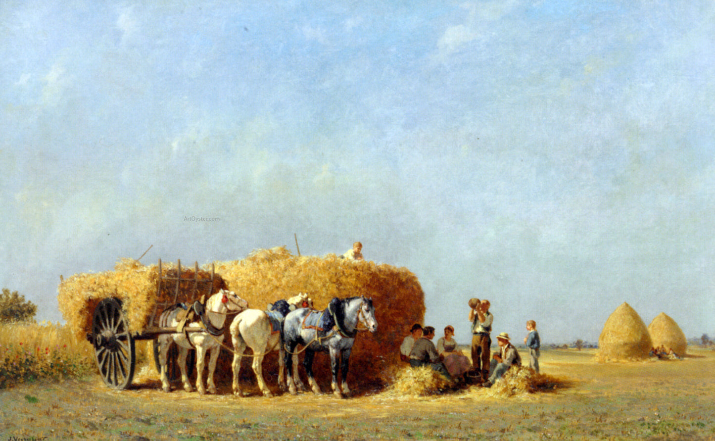 Jules Jacques Veyrassat The Noonday Meal - Hand Painted Oil Painting