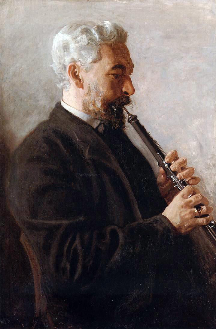  Thomas Eakins The Oboe Player (also known as Portrait of Benjamin Sharp) - Hand Painted Oil Painting