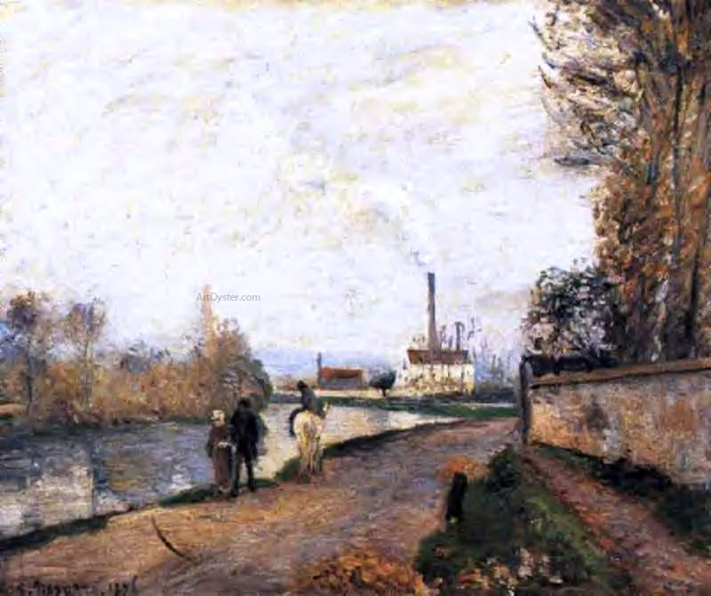 Camille Pissarro The Oise at Pontoise in Bad Weather - Hand Painted Oil Painting