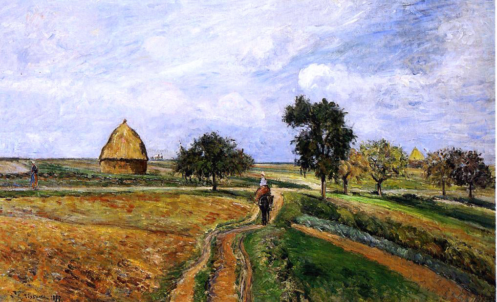 Camille Pissarro The Old Ennery Road in Pontoise - Hand Painted Oil Painting