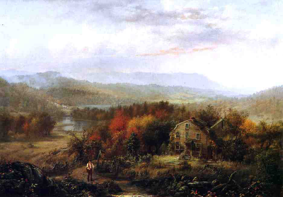 Jerome B. Thompson The Old Farmhouse - Hand Painted Oil Painting