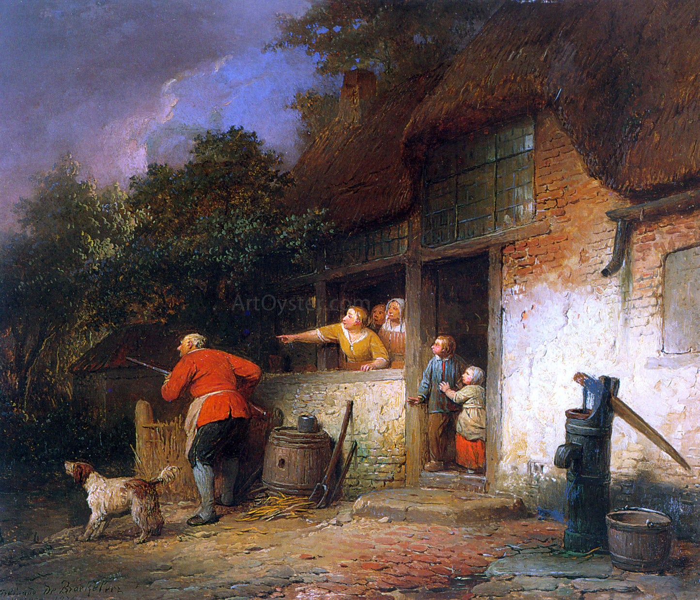 Ferdinand De Braekeleer The Old Hunter - Hand Painted Oil Painting