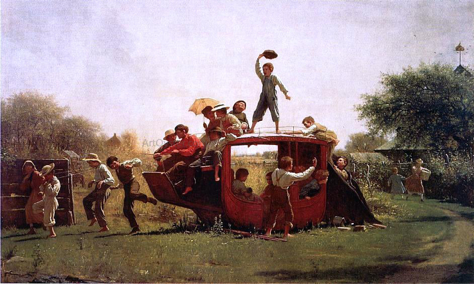 Eastman Johnson The Old Stagecoach - Hand Painted Oil Painting